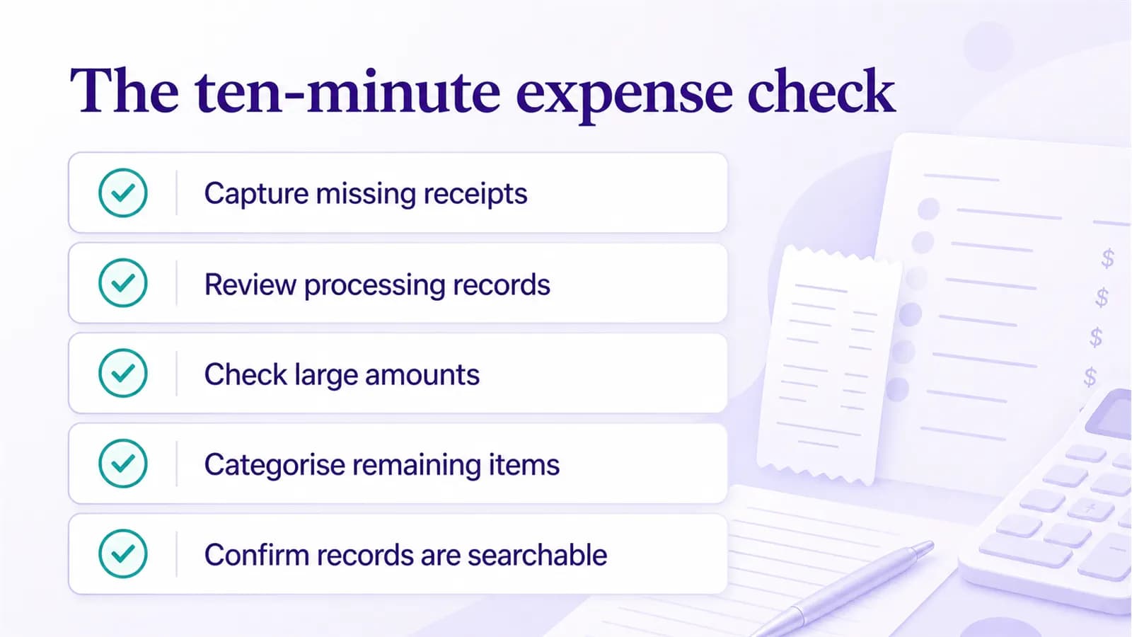 An annual checklist for reviewed maintenance invoices, categories and searchable source files.