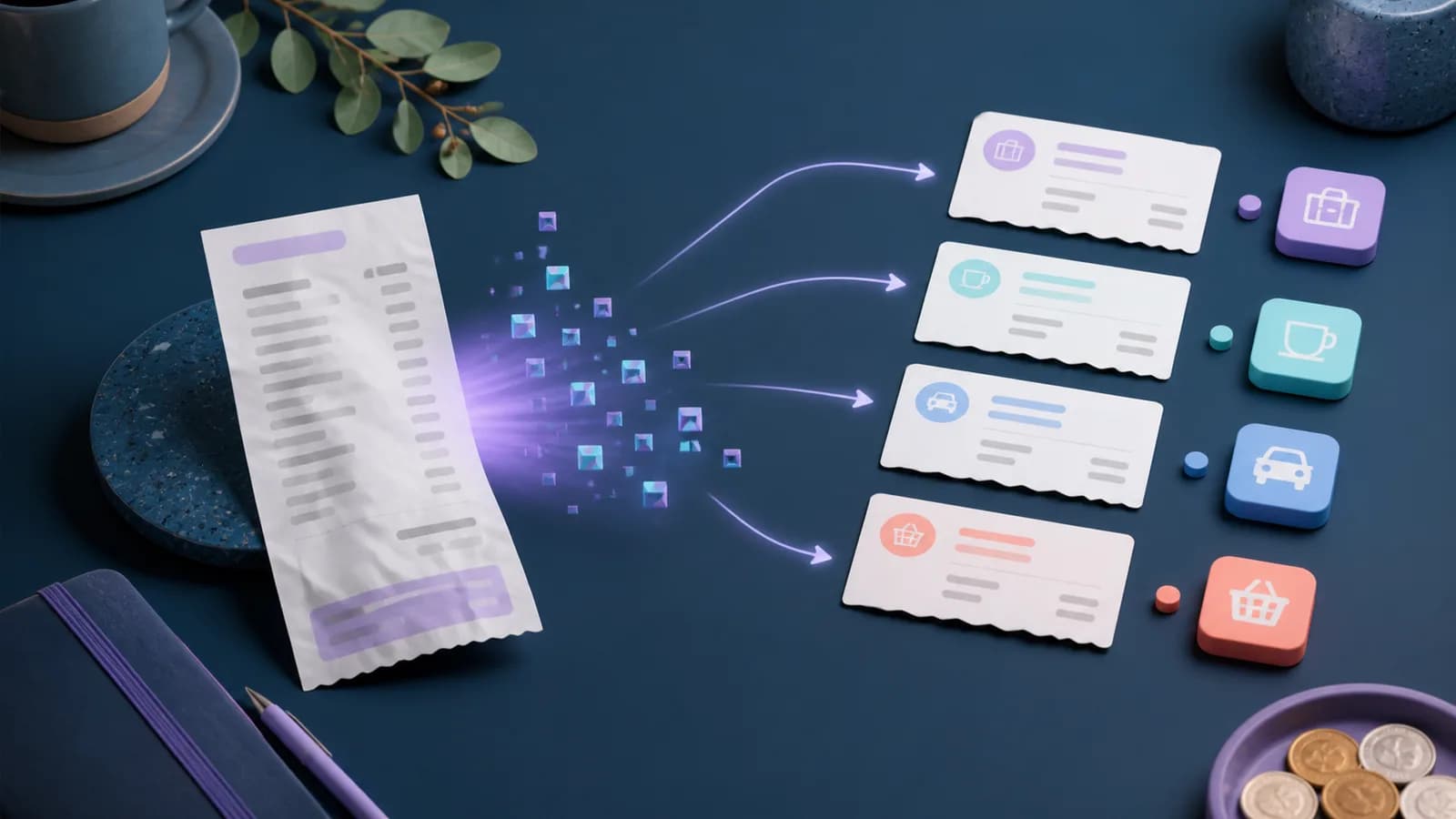 Splitting a Mixed Receipt Scan into Individual Records